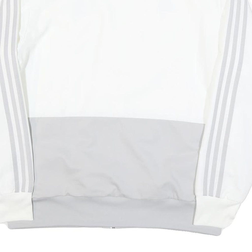 ADIDAS Mens White & Grey Deutschland Football Zip Jacket L Polyester Blend