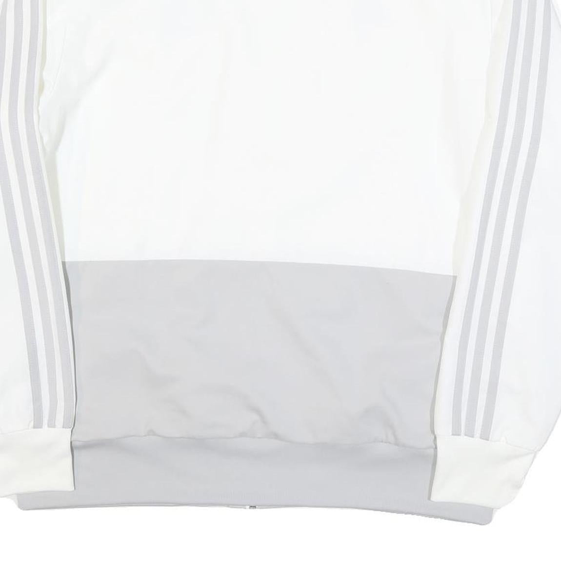 ADIDAS Mens White & Grey Deutschland Football Zip Jacket L Polyester Blend