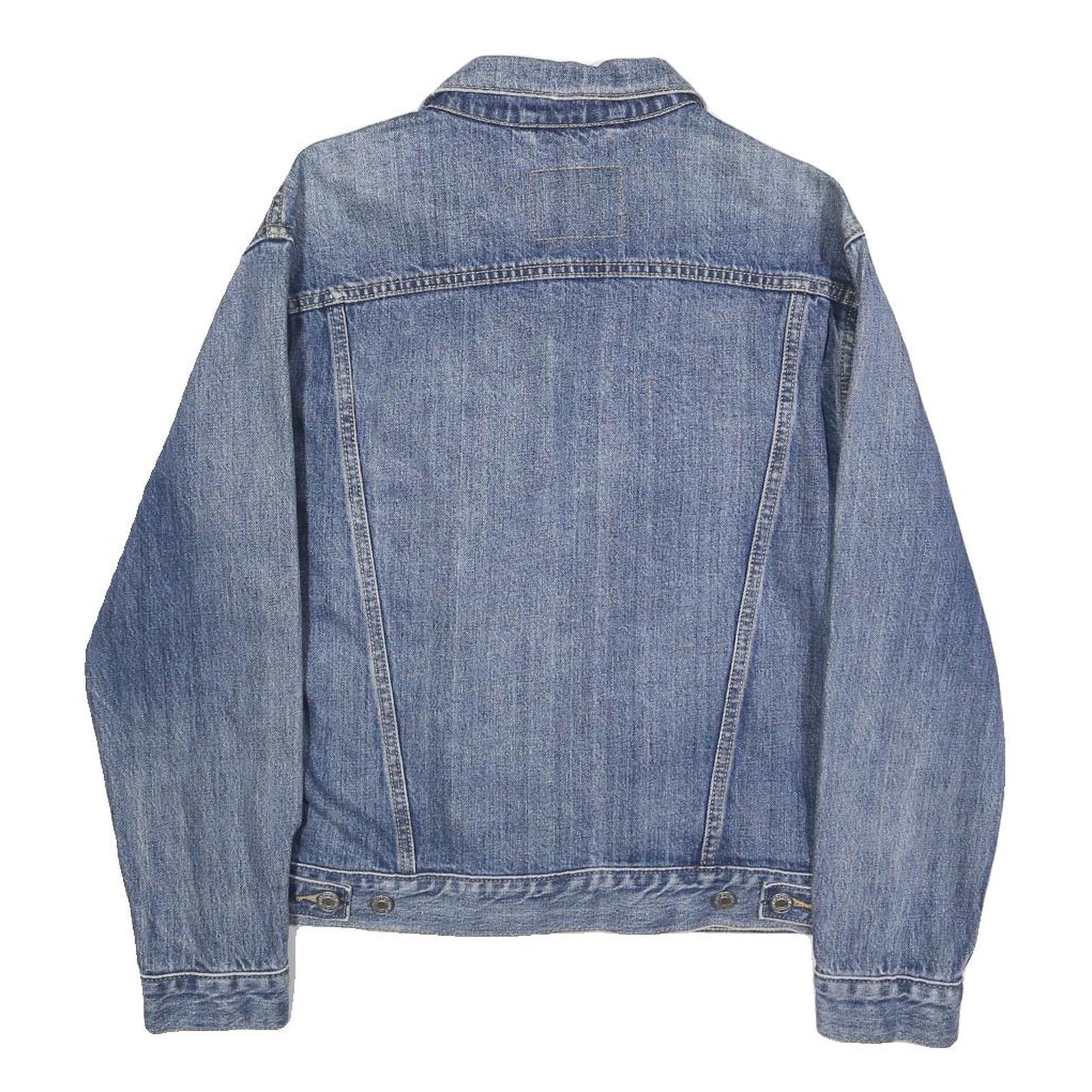 LEVI'S Mens Blue Denim Jacket S Cotton Button Plain Casual Vintage Style