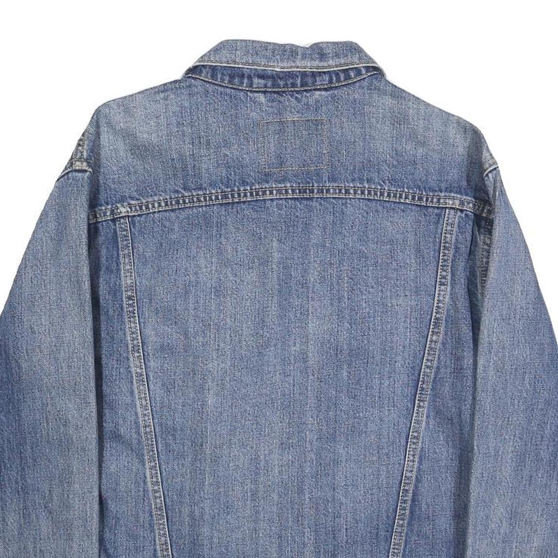 LEVI'S Mens Blue Denim Jacket S Cotton Button Plain Casual Vintage Style
