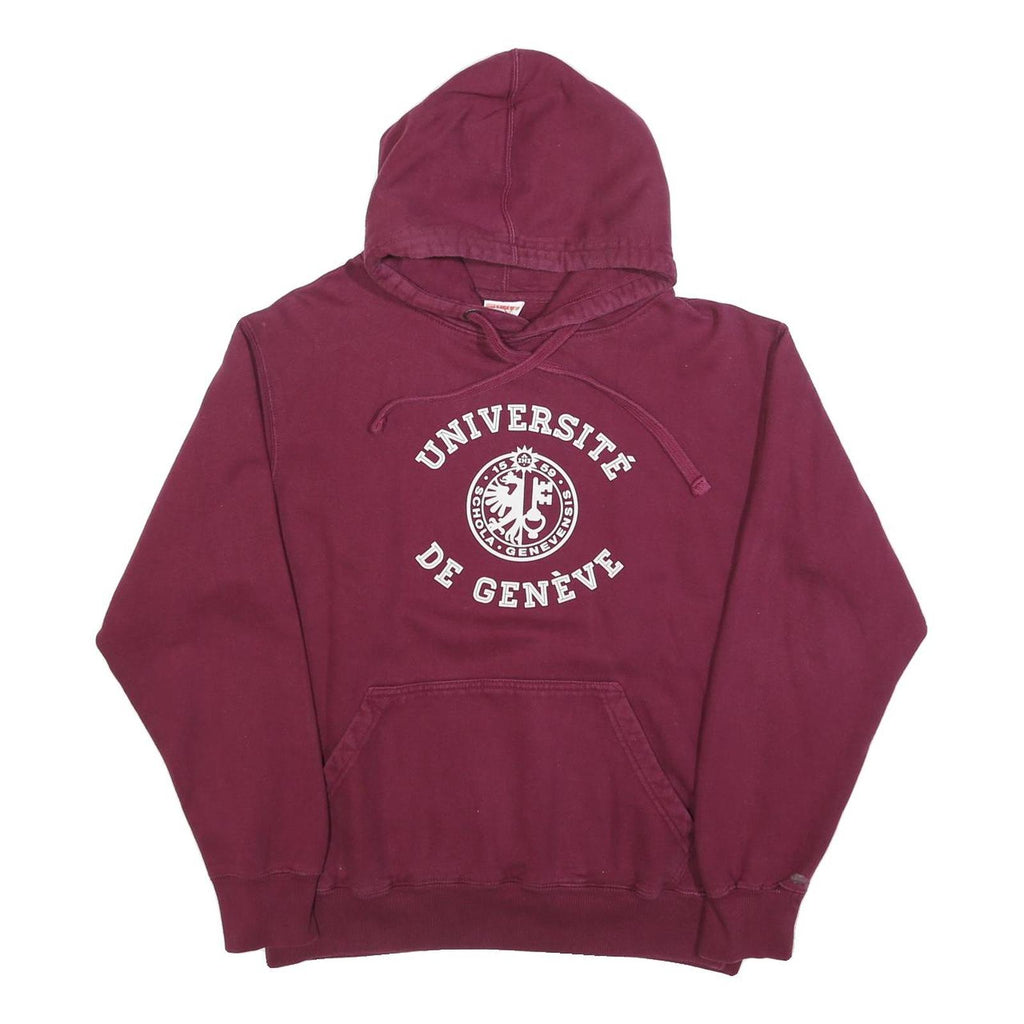 FDM Mens Maroon Université De Genève Pullover Hoodie M Cotton Blend Casual Wear