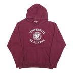 FDM Mens Maroon Université De Genève Pullover Hoodie M Cotton Blend Casual Wear