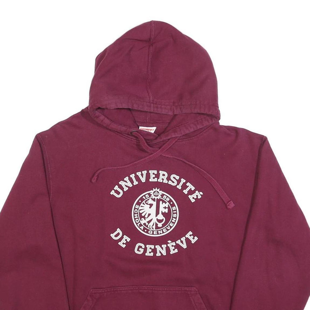 FDM Mens Maroon Université De Genève Pullover Hoodie M Cotton Blend Casual Wear