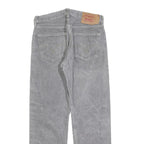 LEVI'S 501 Mens Jeans Grey Regular Straight Denim Stone Wash W32 L28 Button