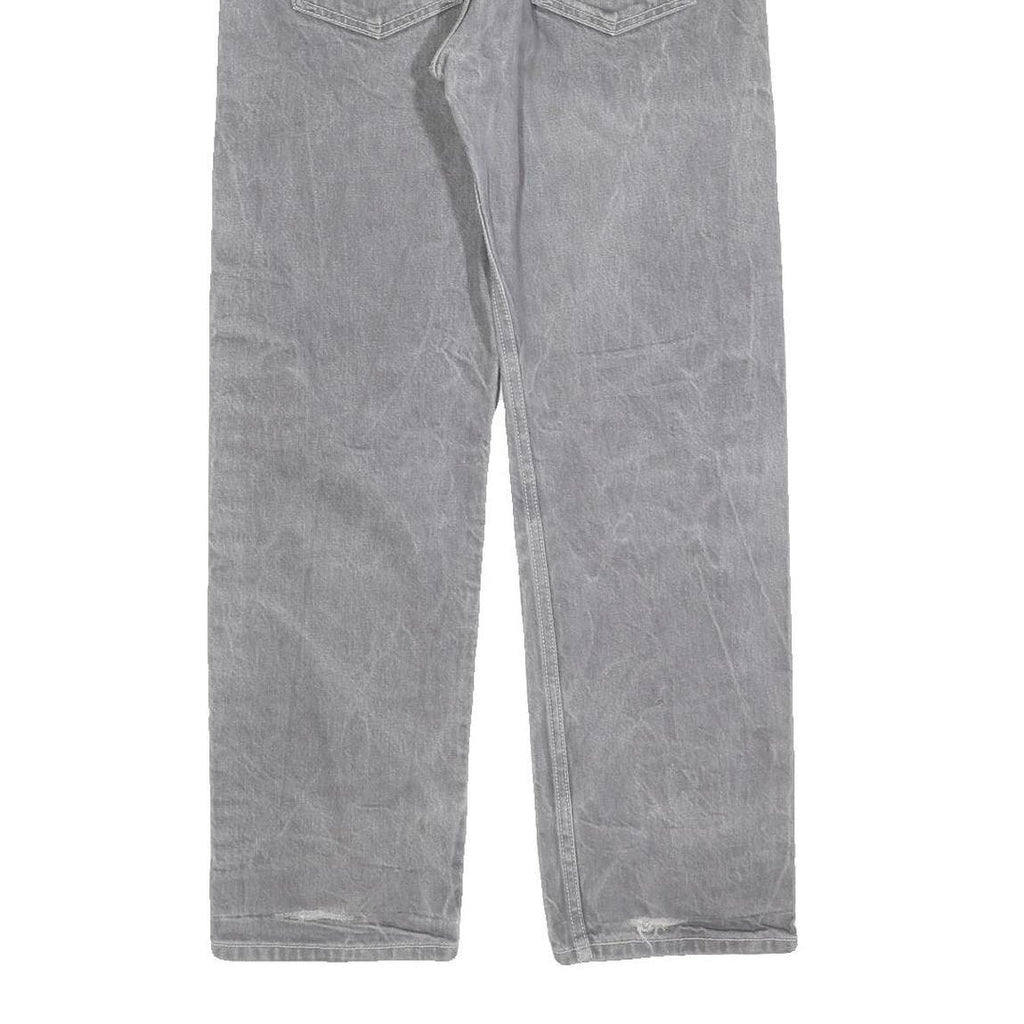 LEVI'S 501 Mens Jeans Grey Regular Straight Denim Stone Wash W32 L28 Button