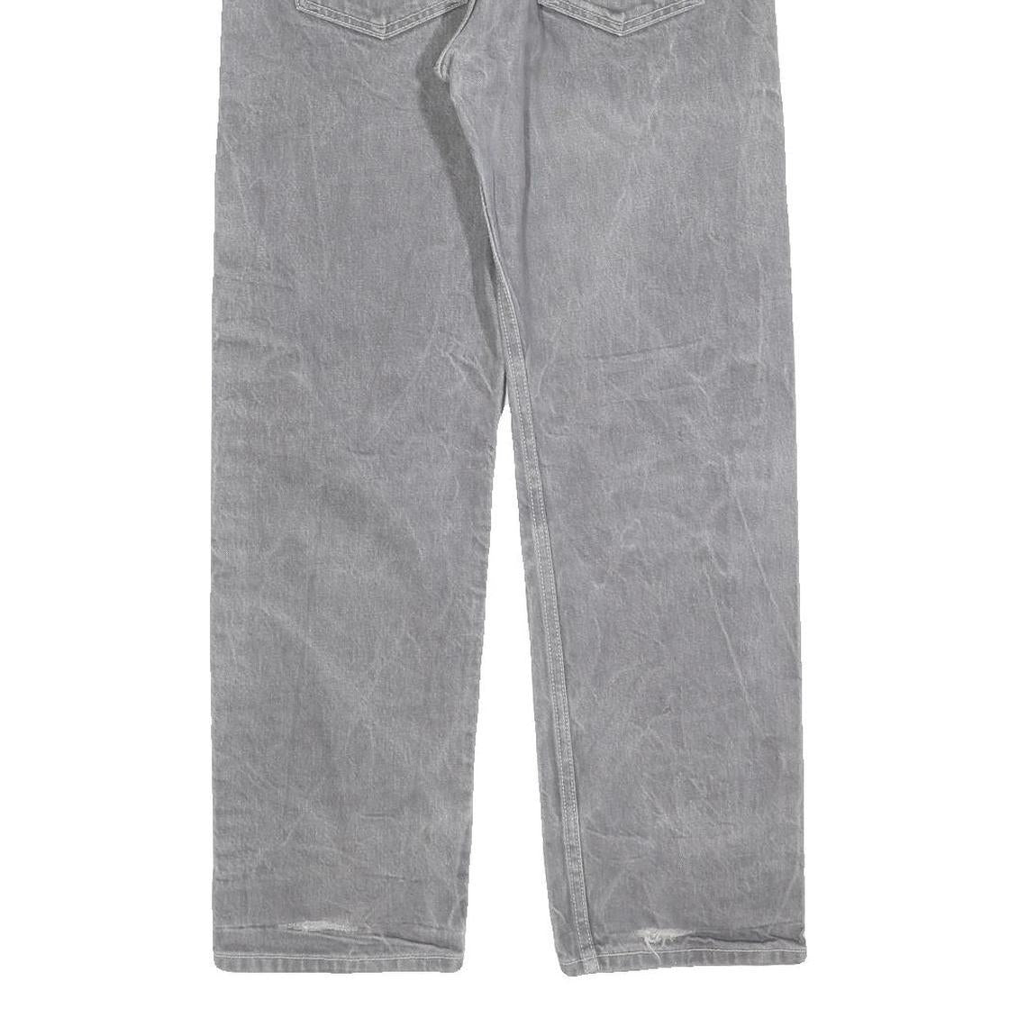 LEVI'S 501 Mens Jeans Grey Regular Straight Denim Stone Wash W32 L28 Button