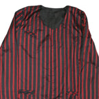 Mens Red & Black Striped Classic Cotton Blend Jacket L Long Sleeve Plain