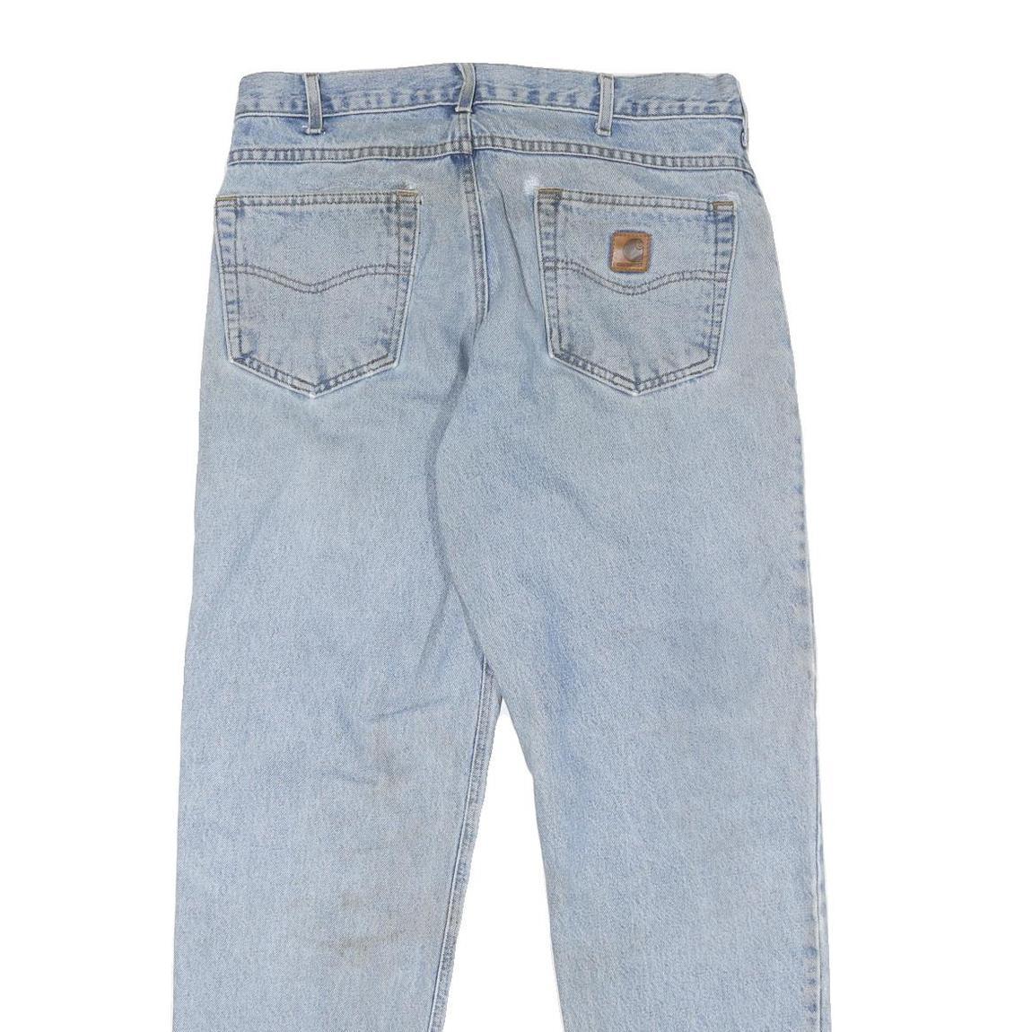 CARHARTT Mens Regular Fit Light Blue Denim Jeans W34 L31 Zip Closure