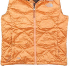 THE NORTH FACE Womens Orange Quilted Jacket M Polyester Blend Zip Outdoor Vest