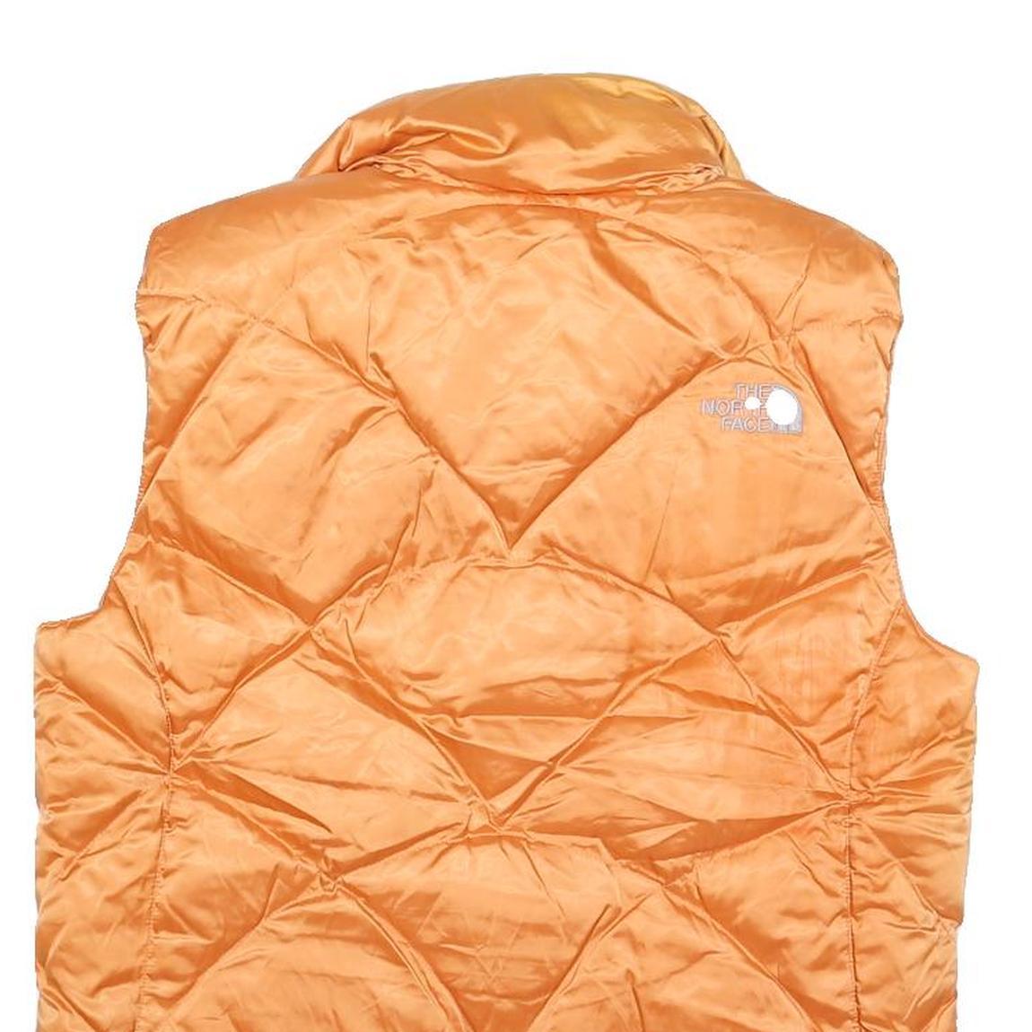 THE NORTH FACE Womens Orange Quilted Jacket M Polyester Blend Zip Outdoor Vest