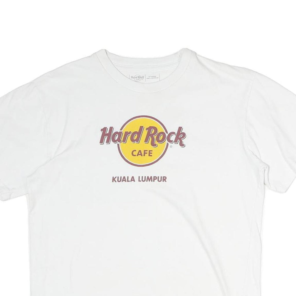 HARD ROCK CAFE Womens White Kuala Lumpur Logo Classic T-Shirt XL Short Sleeve