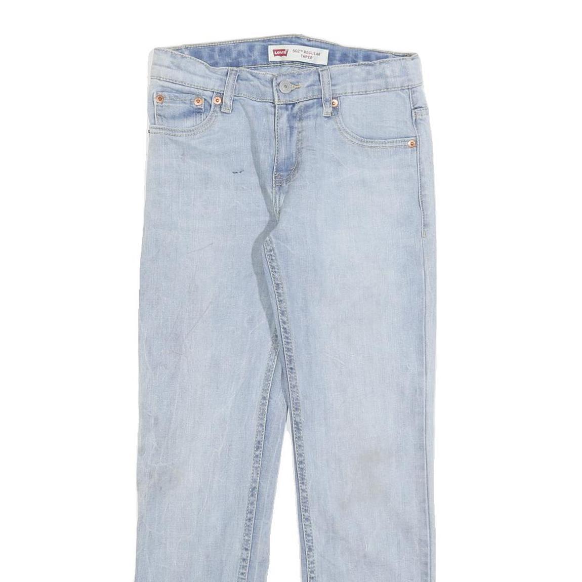 LEVI'S 502 Girls Jeans Light Blue Regular Tapered Denim W25 L26 Contemporary Fit