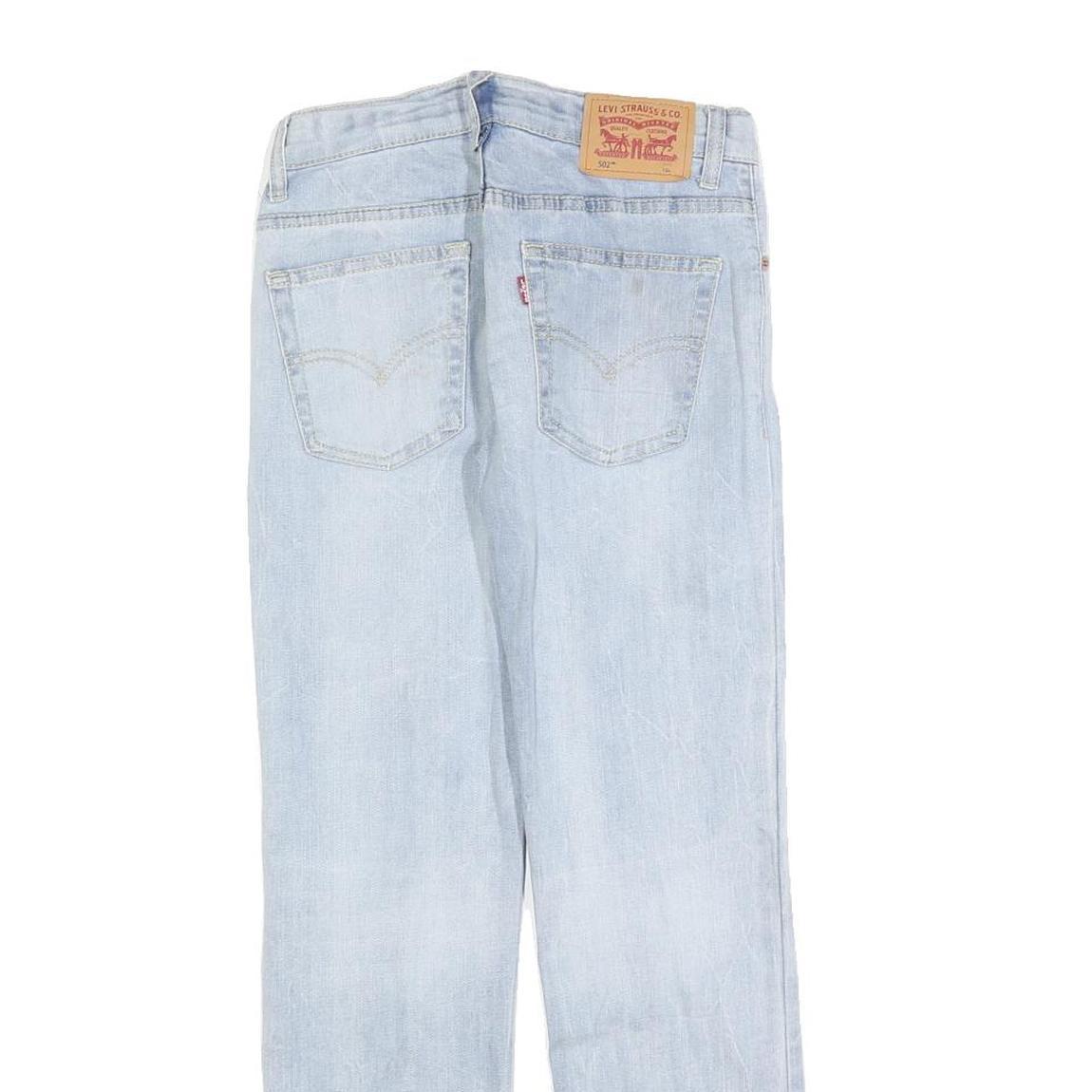 LEVI'S 502 Girls Jeans Light Blue Regular Tapered Denim W25 L26 Contemporary Fit