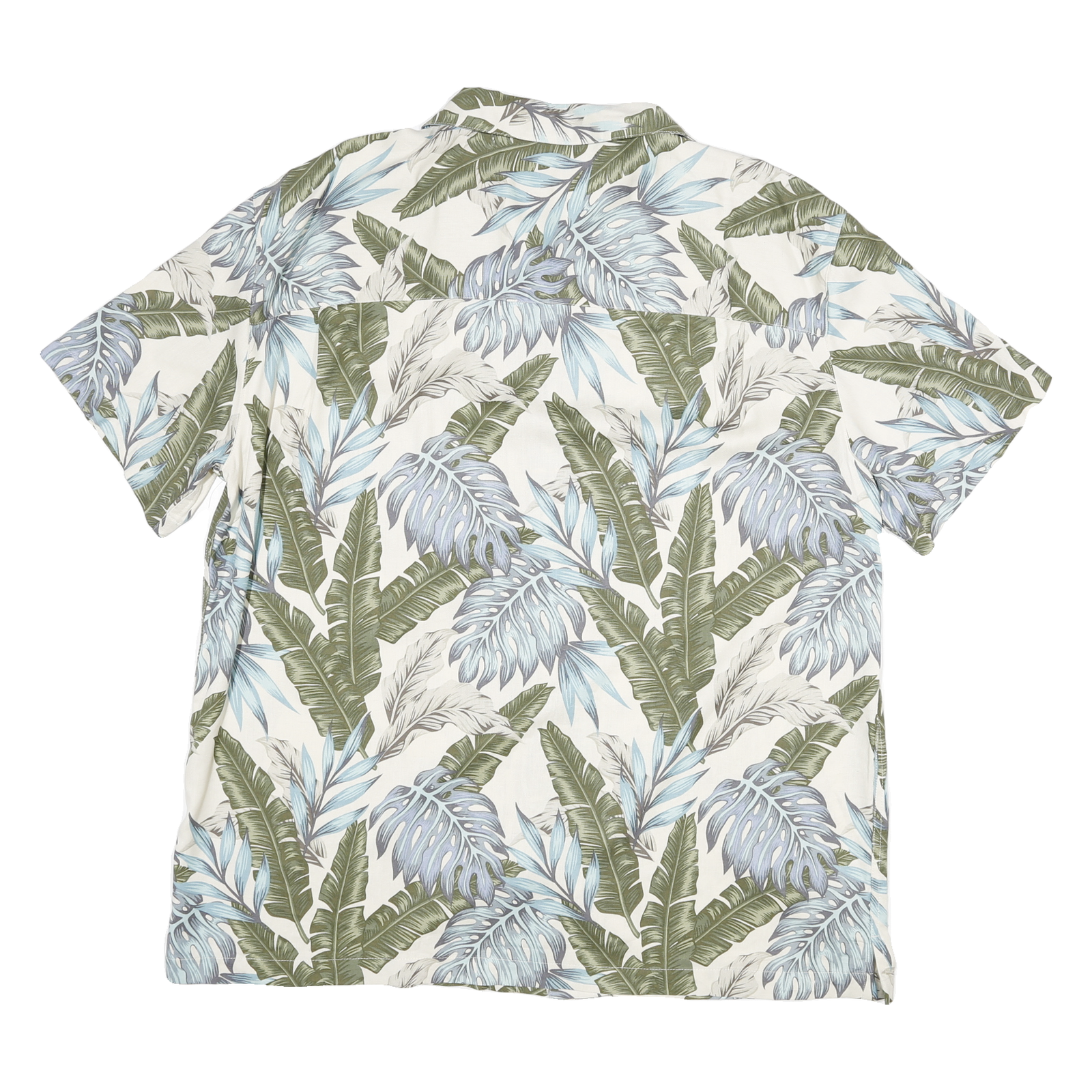 ISLAND SHORES Mens White Green Blue Silk Button Jacket 2XL Tropical Print Summer