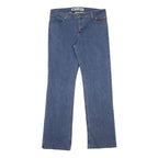 HARLEY DAVIDSON Womens Blue Regular Straight Denim Jeans W30 L31 Classic Zip