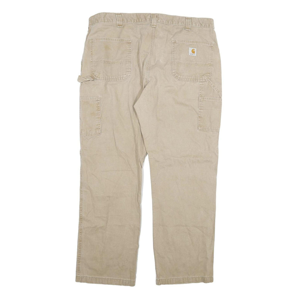 CARHARTT Mens Jeans Beige Relaxed Straight Denim W40 L32 Durable Workwear