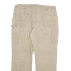 CARHARTT Mens Jeans Beige Relaxed Straight Denim W40 L32 Durable Workwear