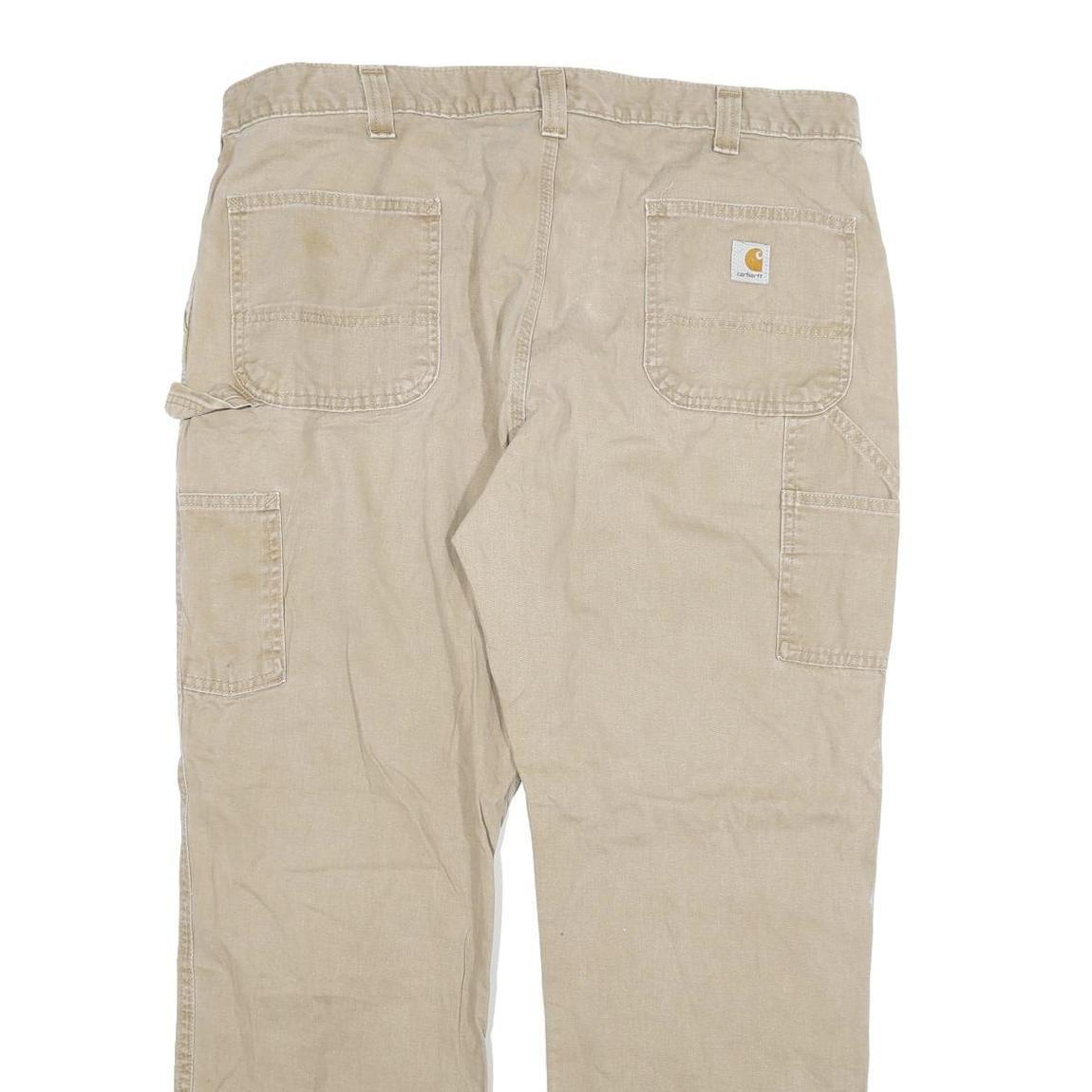 CARHARTT Mens Jeans Beige Relaxed Straight Denim W40 L32 Durable Workwear