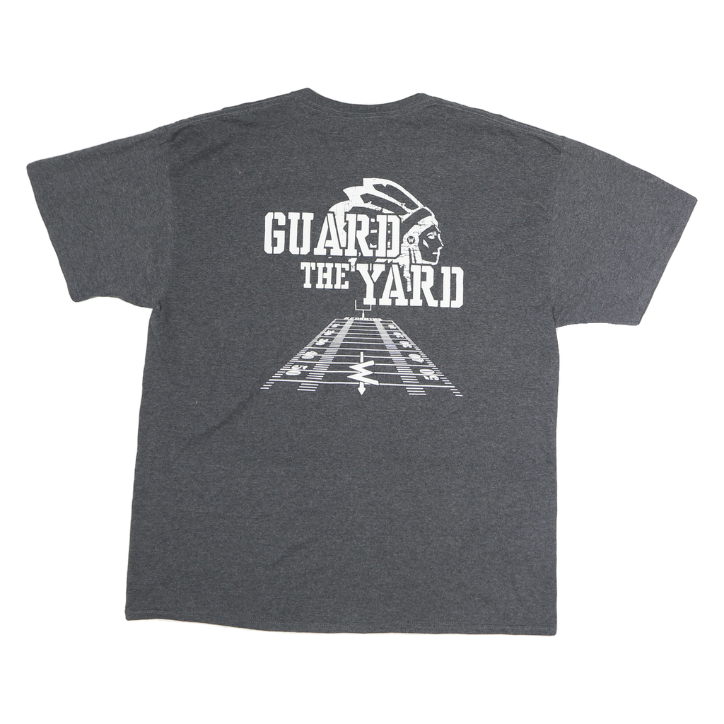 JERZEES Mens Grey Wapakoneta Redskins Football Graphic T-Shirt XL Short Sleeve