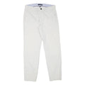TOMMY HILFIGER Mens Cotton Blend White Slim Straight Trousers W30 L30 Classic