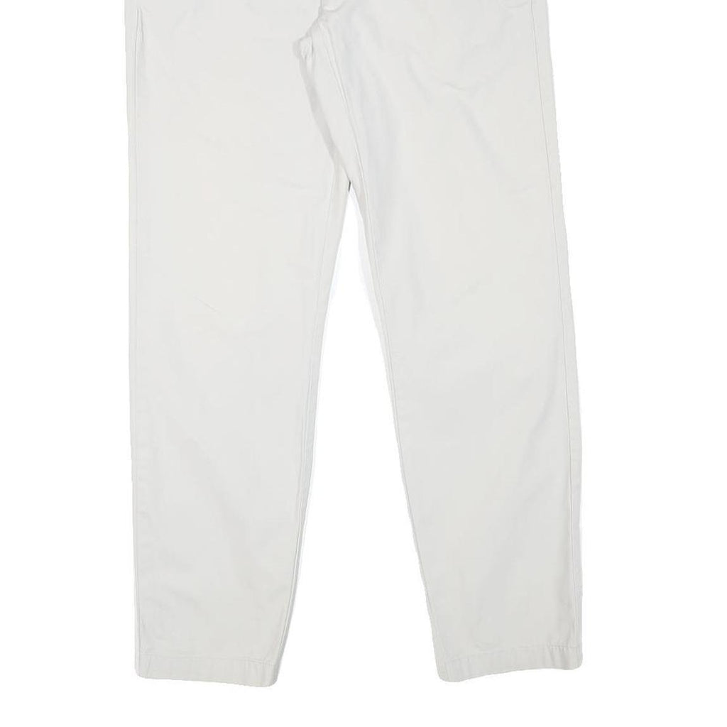 TOMMY HILFIGER Mens Cotton Blend White Slim Straight Trousers W30 L30 Classic