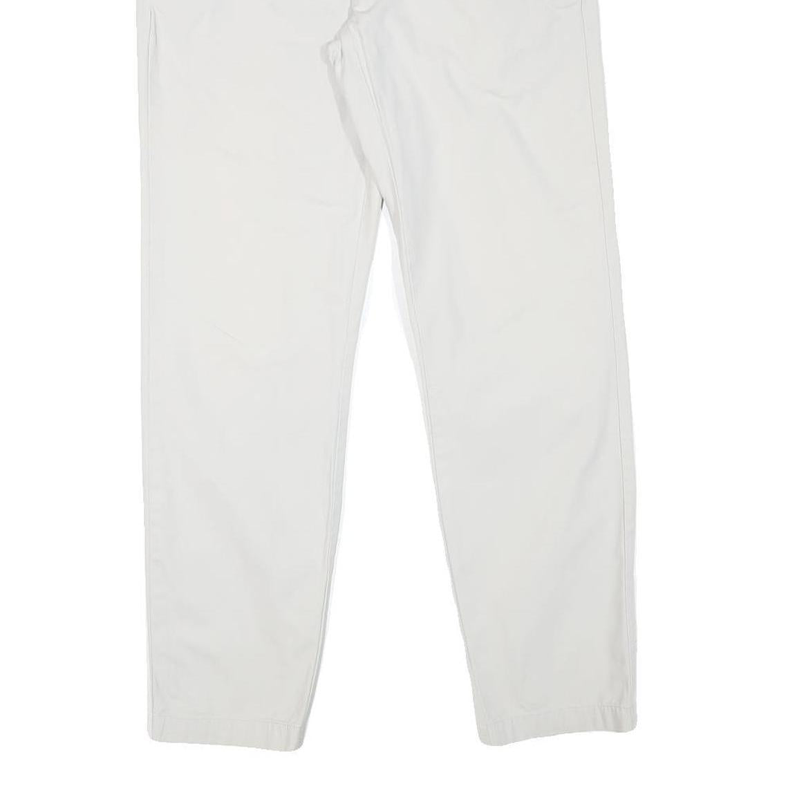 TOMMY HILFIGER Mens Cotton Blend White Slim Straight Trousers W30 L30 Classic