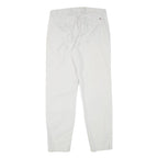 TOMMY HILFIGER Mens Cotton Blend White Slim Straight Trousers W30 L30 Classic