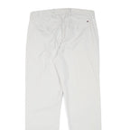 TOMMY HILFIGER Mens Cotton Blend White Slim Straight Trousers W30 L30 Classic