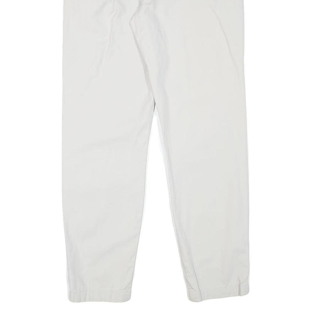 TOMMY HILFIGER Mens Cotton Blend White Slim Straight Trousers W30 L30 Classic