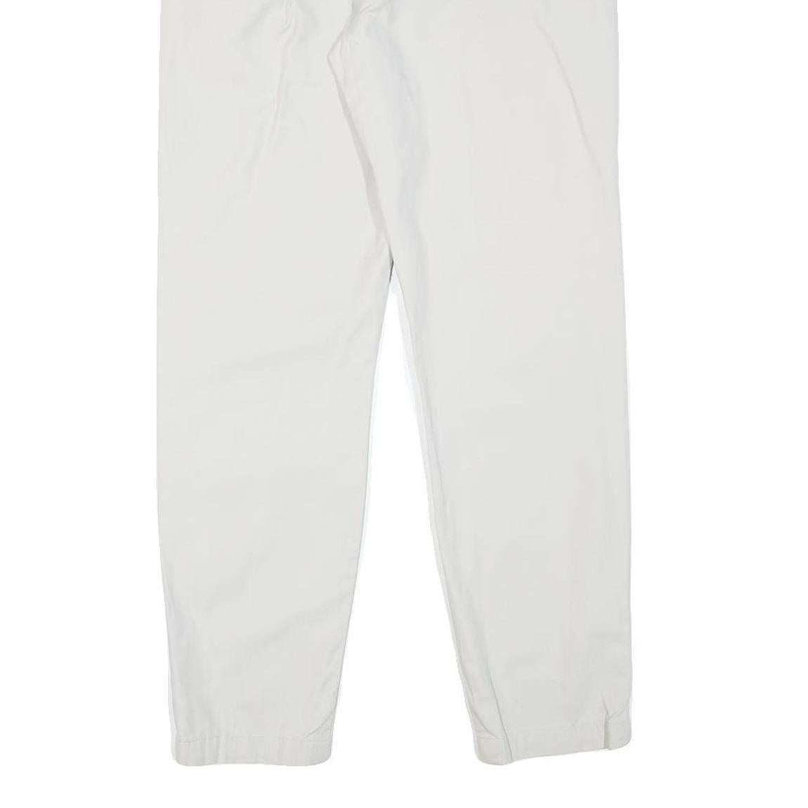 TOMMY HILFIGER Mens Cotton Blend White Slim Straight Trousers W30 L30 Classic