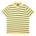 TOMMY HILFIGER Mens Yellow & Black Striped Short Sleeve Polo Shirt L Cotton