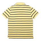 TOMMY HILFIGER Mens Yellow & Black Striped Short Sleeve Polo Shirt L Cotton