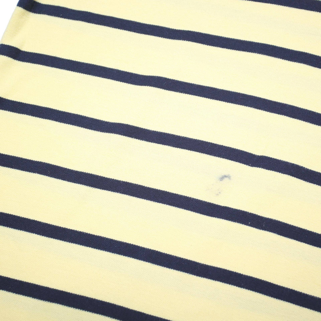 TOMMY HILFIGER Mens Yellow & Black Striped Short Sleeve Polo Shirt L Cotton