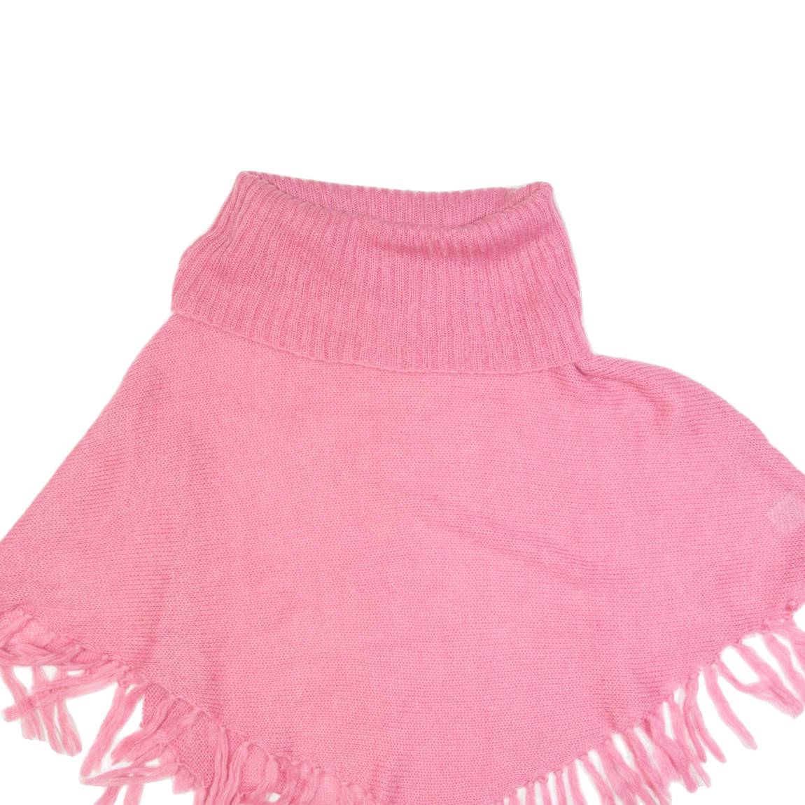 GUESS Poncho Womens Jumper Pink Roll Neck Tight Knit Short Sleeve Mohair S