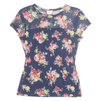 LOVE ON TAP Womens Printed Top Blue Floral M