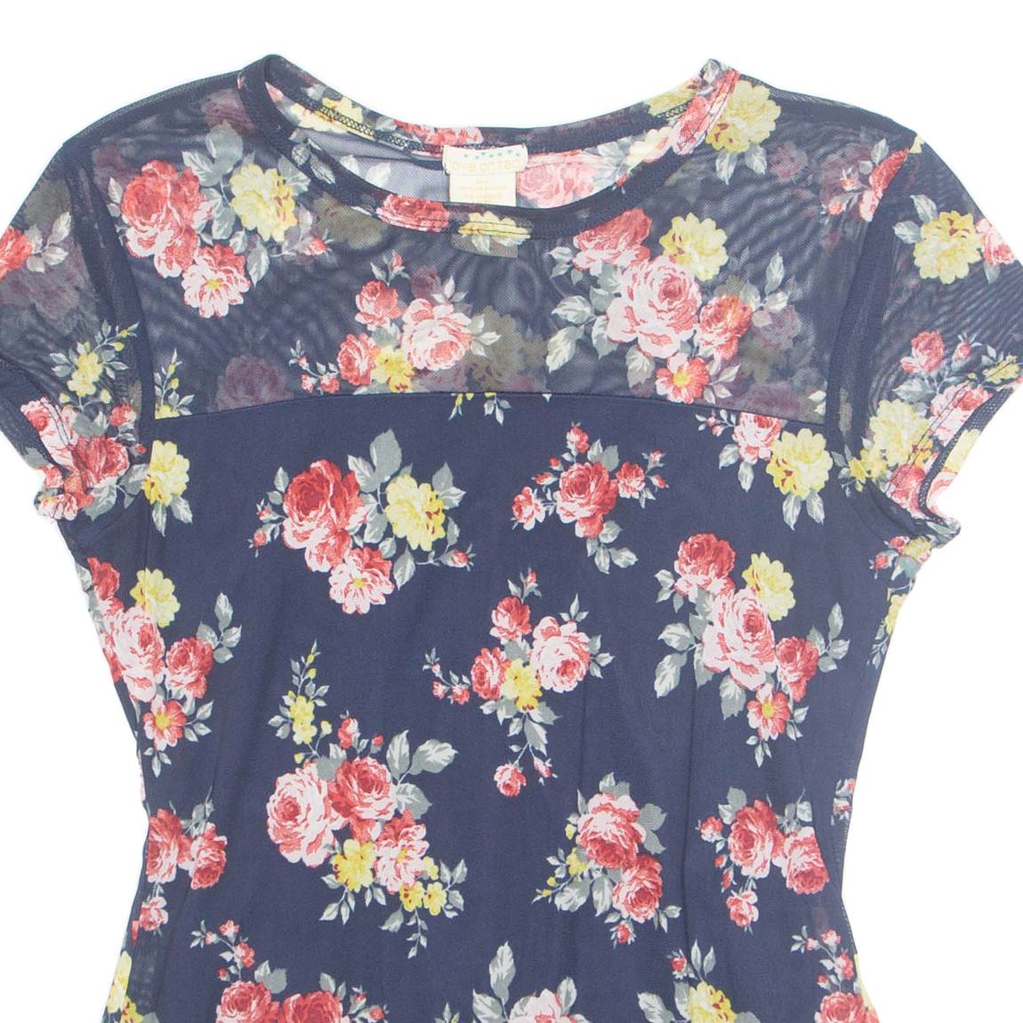 LOVE ON TAP Womens Printed Top Blue Floral M