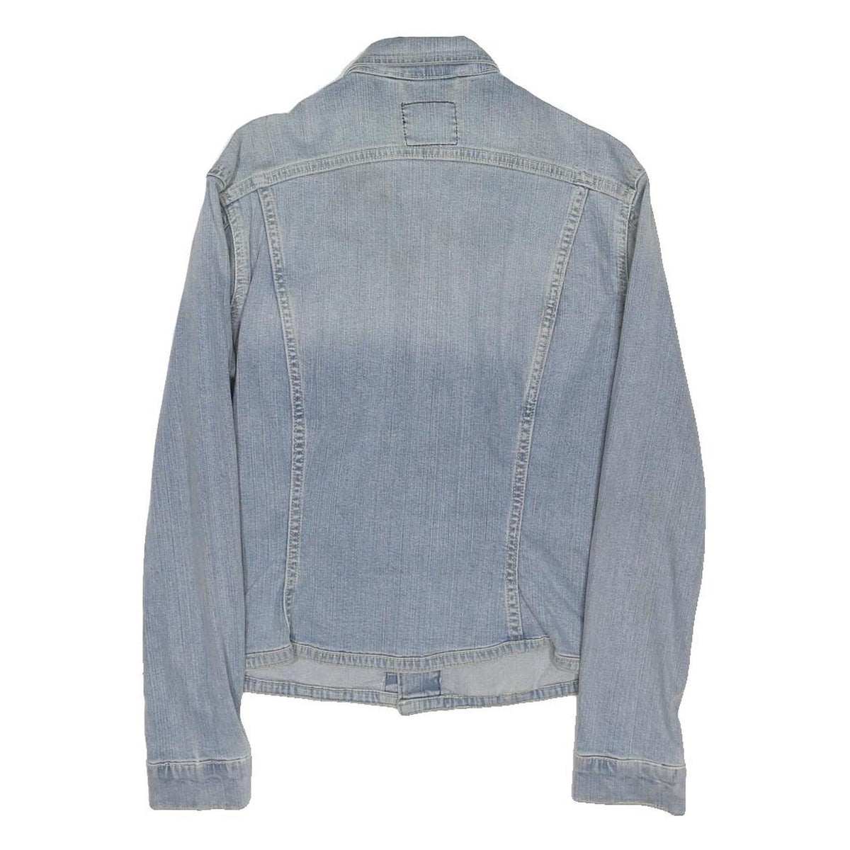 LEE Womens Blue Denim Jacket L Cotton Blend Button Closure Classic Fit
