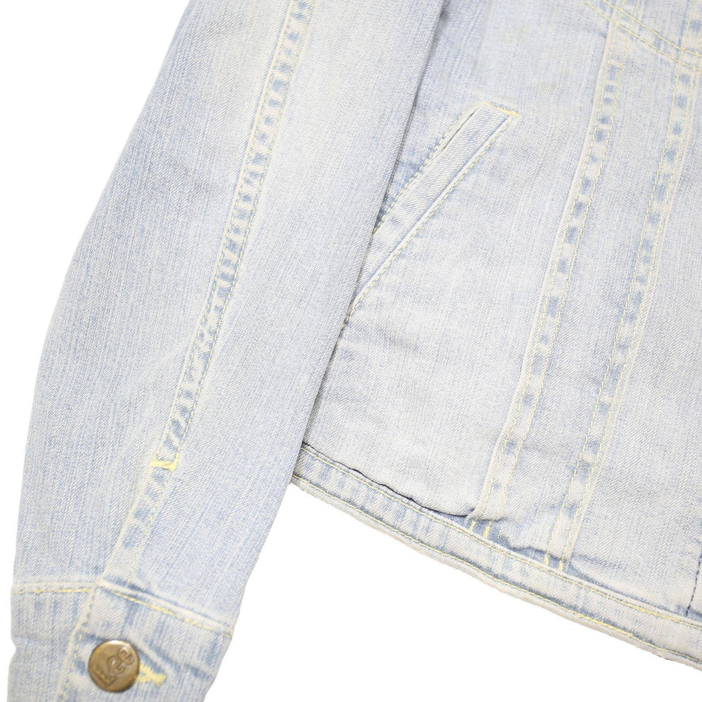 LEE Womens Blue Denim Jacket L Cotton Blend Button Closure Classic Fit