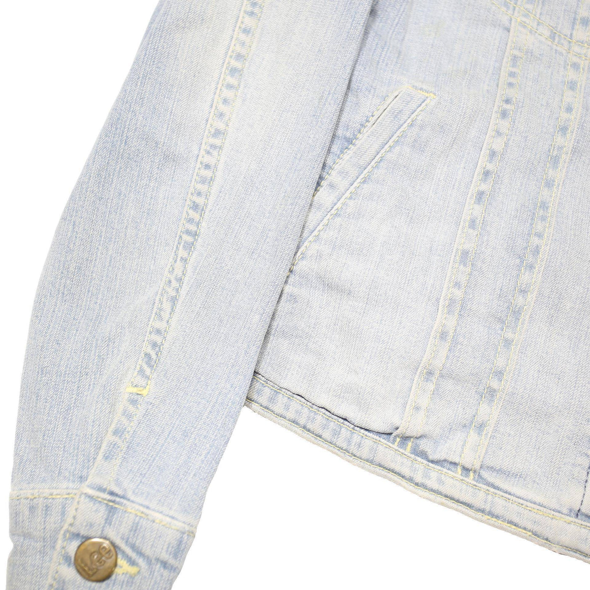 LEE Womens Blue Denim Jacket L Cotton Blend Button Closure Classic Fit