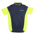 MUDDYFOX Mens Blue & Yellow Sports Cycling Jersey M Short Sleeve 1/4 Zip