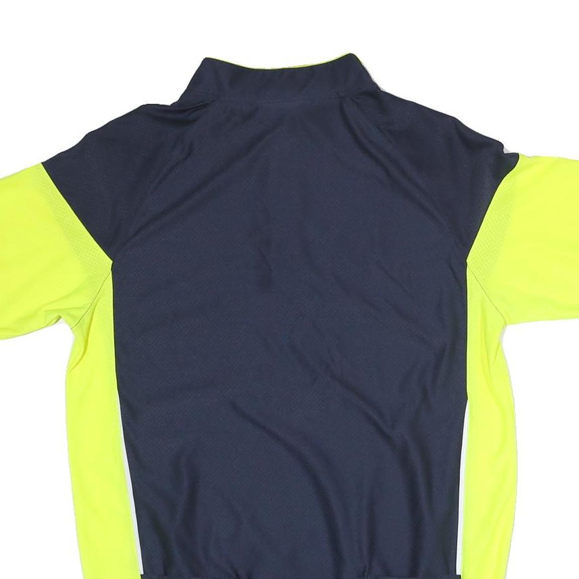 MUDDYFOX Mens Blue & Yellow Sports Cycling Jersey M Short Sleeve 1/4 Zip