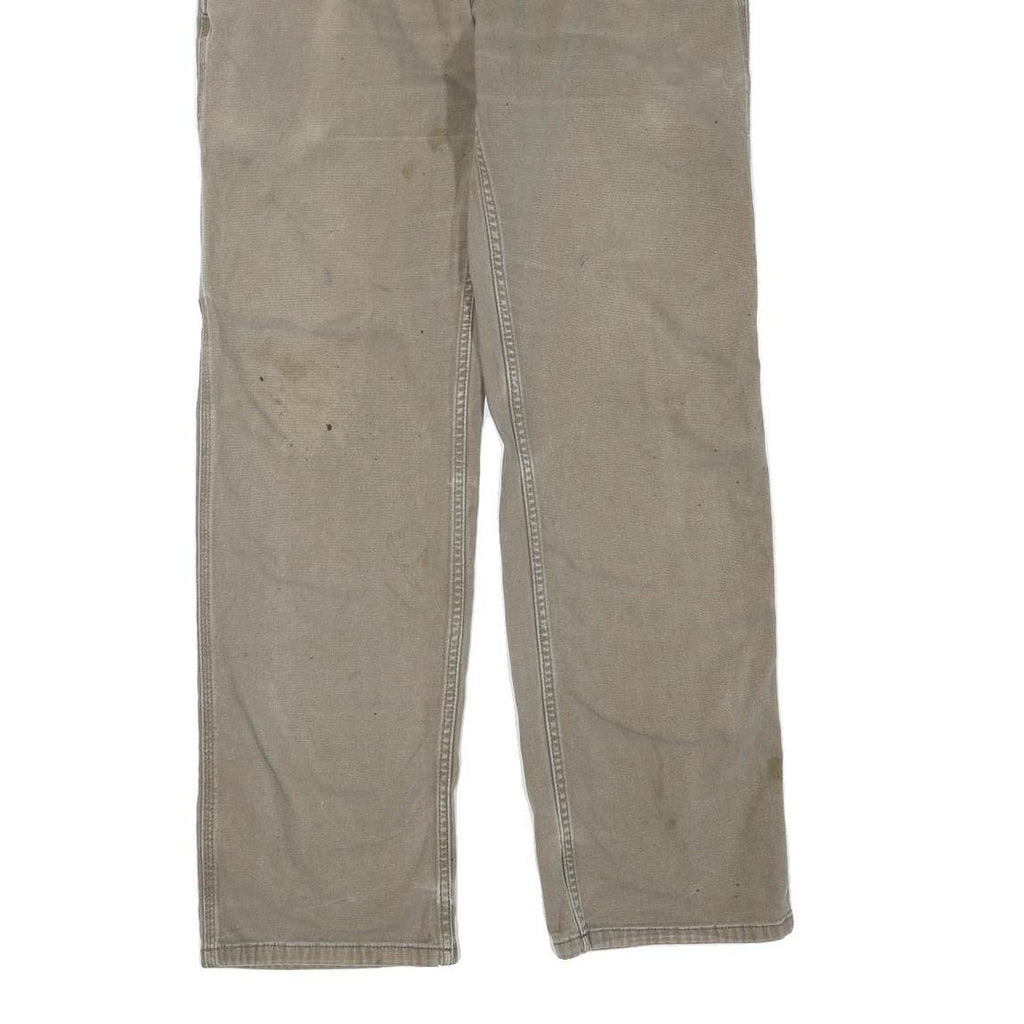 CARHARTT Mens Cotton Blend Beige Regular Straight Trousers W32 L30 Workwear