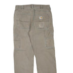 CARHARTT Mens Cotton Blend Beige Regular Straight Trousers W32 L30 Workwear