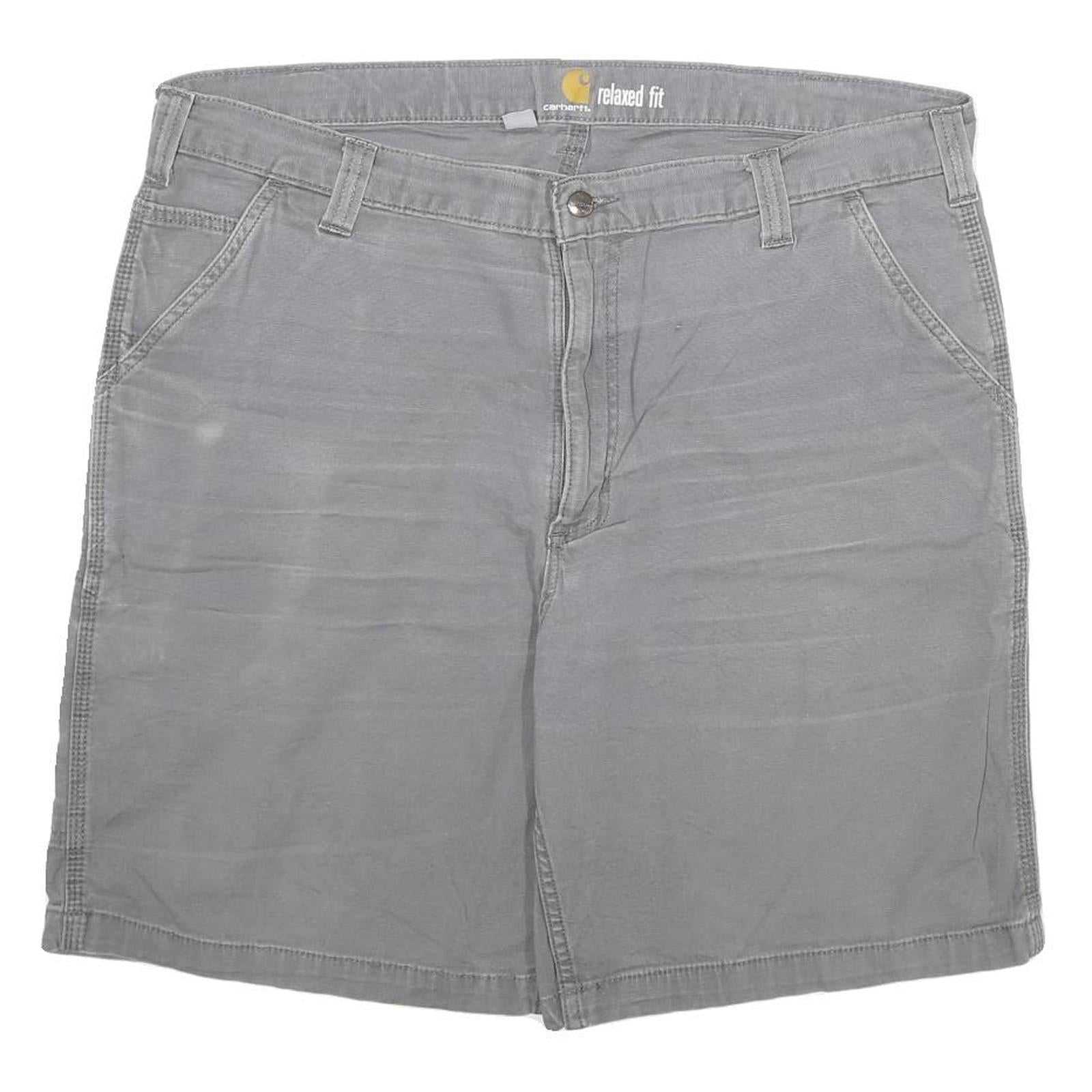 CARHARTT Mens Shorts Grey Relaxed Fit Cotton Blend 3XL W40 Workwear Casual
