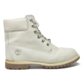 TIMBERLAND Womens Lace-Up Ankle Boots White Leather UK 6 Rugged Outdoor Style
