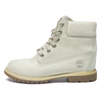 TIMBERLAND Womens Lace-Up Ankle Boots White Leather UK 6 Rugged Outdoor Style