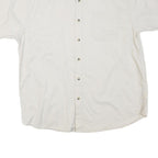 WRANGLER Mens White L Cotton Blend Casual Short Sleeve Shirt Button Down