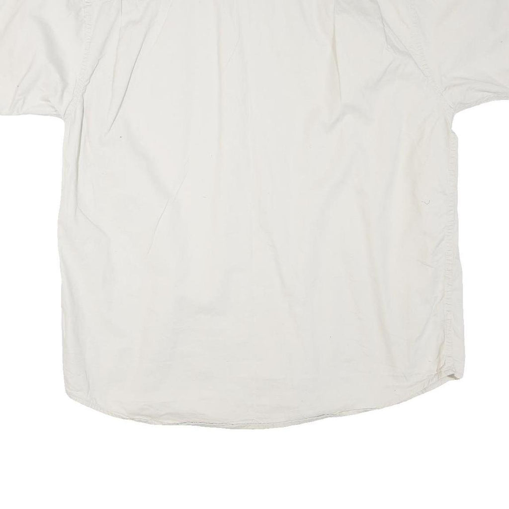 WRANGLER Mens White L Cotton Blend Casual Short Sleeve Shirt Button Down