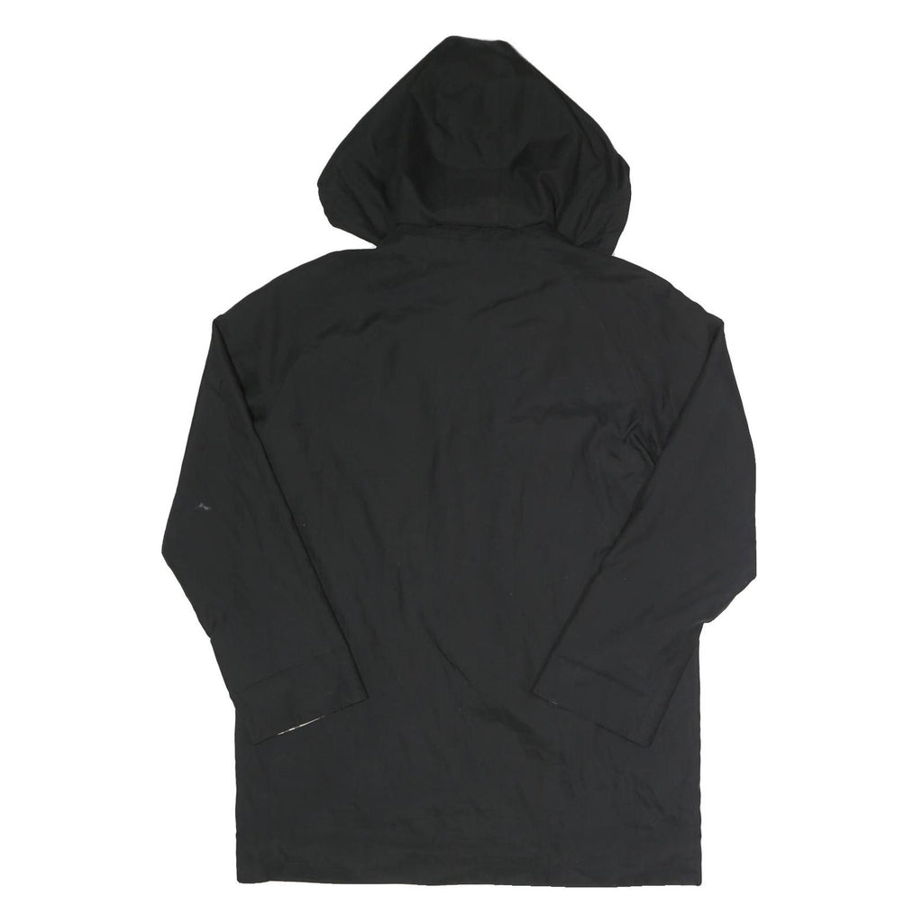 BURBERRY Womens Black Hooded Zip Jacket UK 12 Polyester Blend Plain Casual