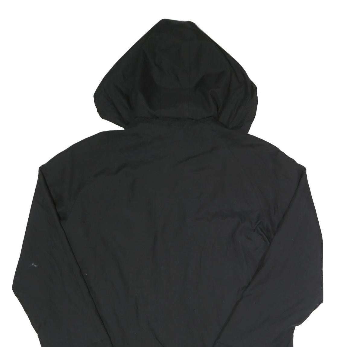 BURBERRY Womens Black Hooded Zip Jacket UK 12 Polyester Blend Plain Casual